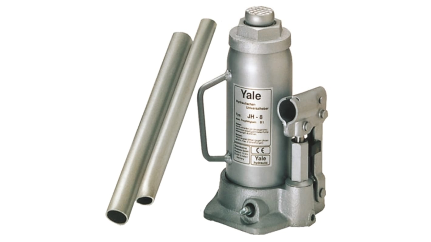 YALE Bottle Jack, 8tonne Maximum Load, 225mm - 447mm Maximum Range