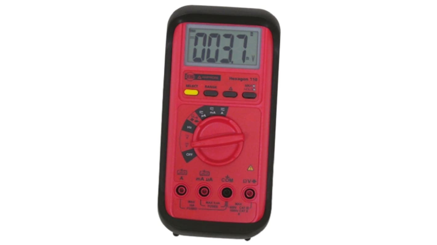 Beha-Amprobe HEX110 Handheld Digital Multimeter, 10A ac Max, 10A dc Max, 1000V ac Max - RS Calibrated