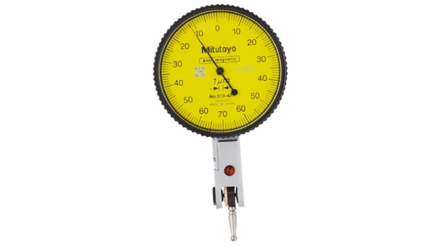 Mitutoyo 513-401E Metric DTI Gauge, +0.14mm Max. Measurement, 0.001 mm Resolution, 3 μm Accuracy With UKAS Calibration