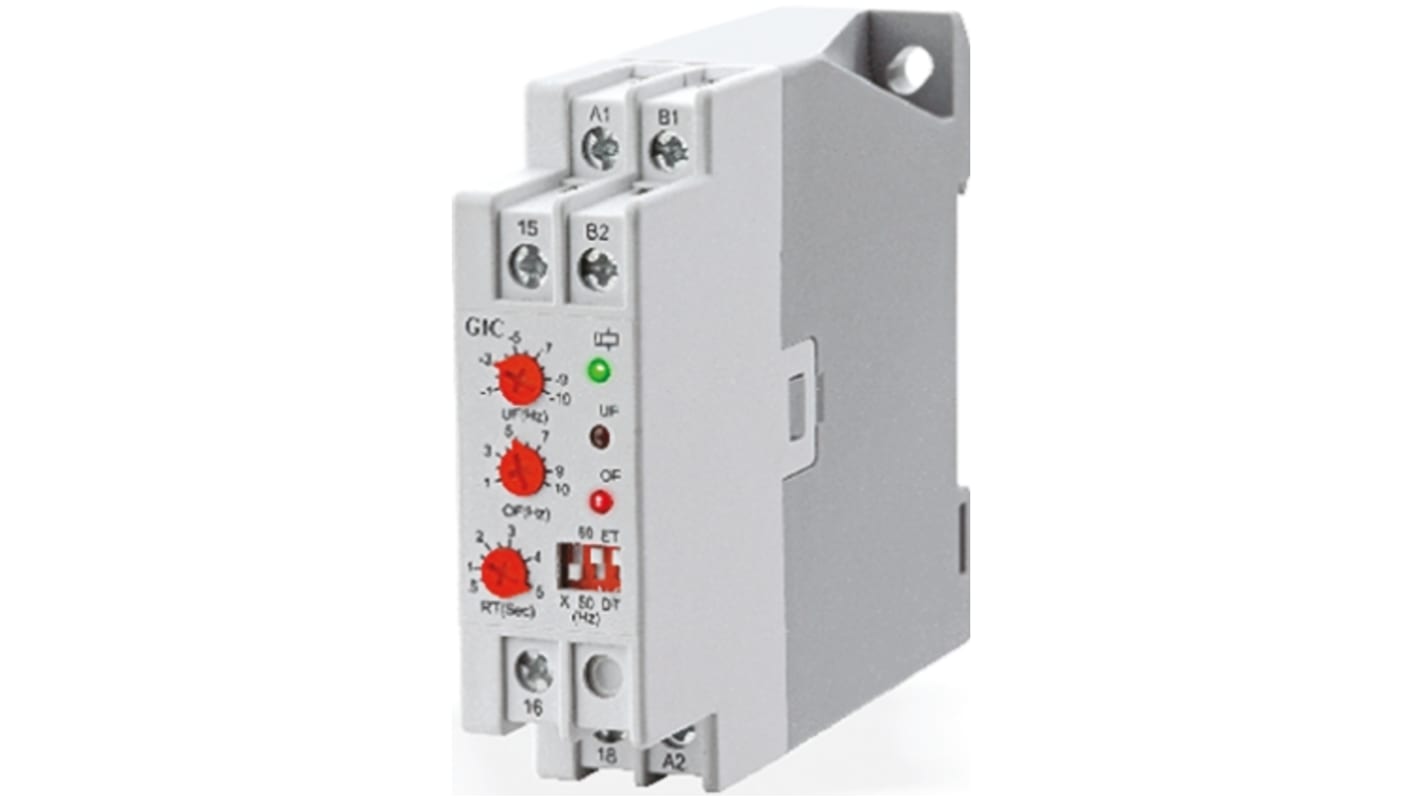 GIC Frequency Monitoring Relay, 2 Phase, SPDT, 220 → 440V ac, DIN Rail