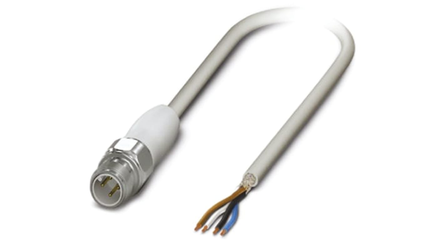 Phoenix Contact SAC-4P-M12MS/5.0-600 SH HD konfektioniertes Sensorkabel, Stecker gerade / offenes Ende, Länge 5m