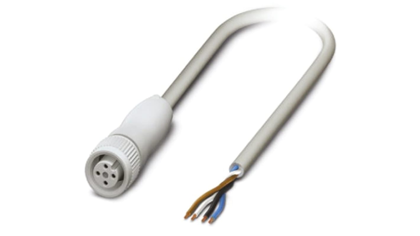 Phoenix Contact Female 4 way M12 to Unterminated Sensor Actuator Cable, 5m