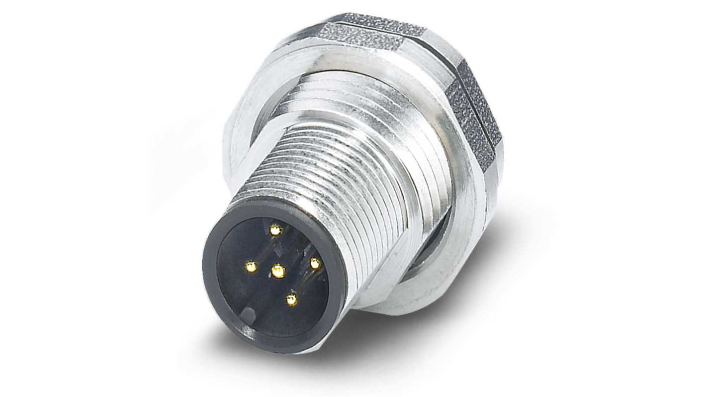 Phoenix Contact Circular Connector, 5 Contacts, Panel Mount, M12 Connector, Plug, Male, IP65, IP67, IP69K, SACC Series