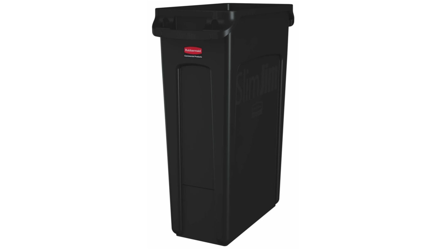 Rubbermaid Commercial Products Slim Jim 87L Black PE Waste Bin