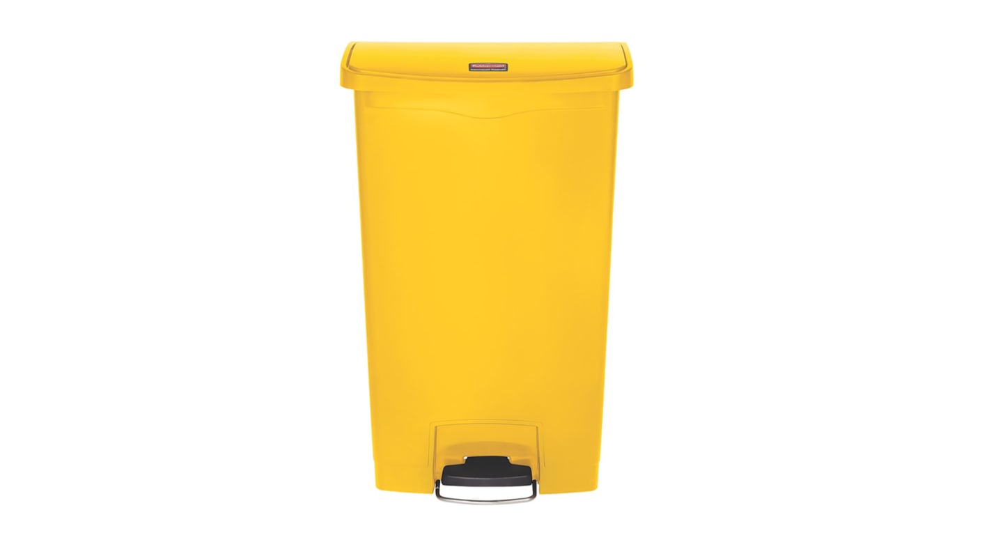 Contenedor Rubbermaid Commercial Products Amarillo con pedal de 68L de Polietileno