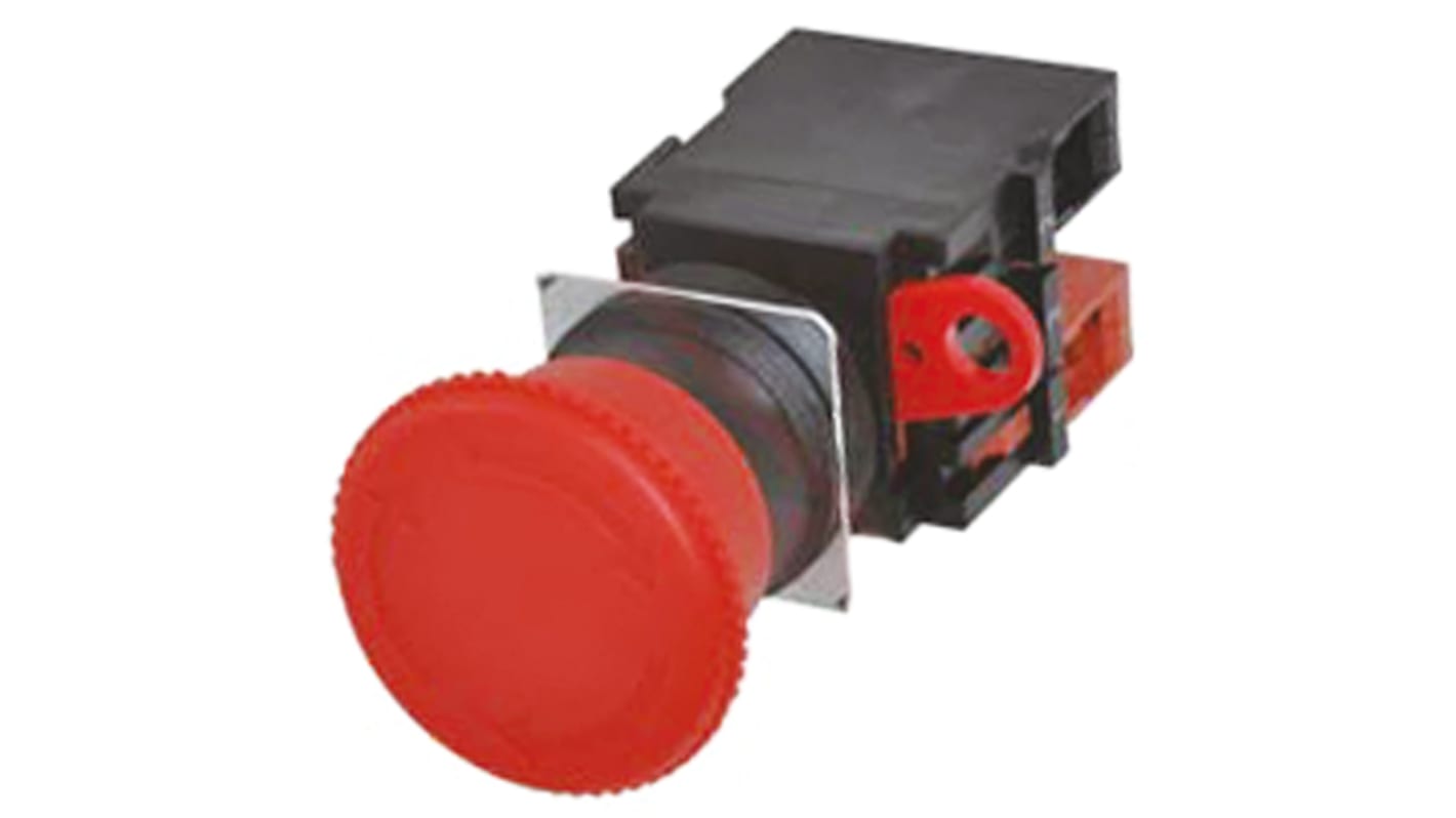 Omron A22E Series Twist Release Emergency Stop Push Button, Panel Mount, 22mm Cutout, SPDT, IP65