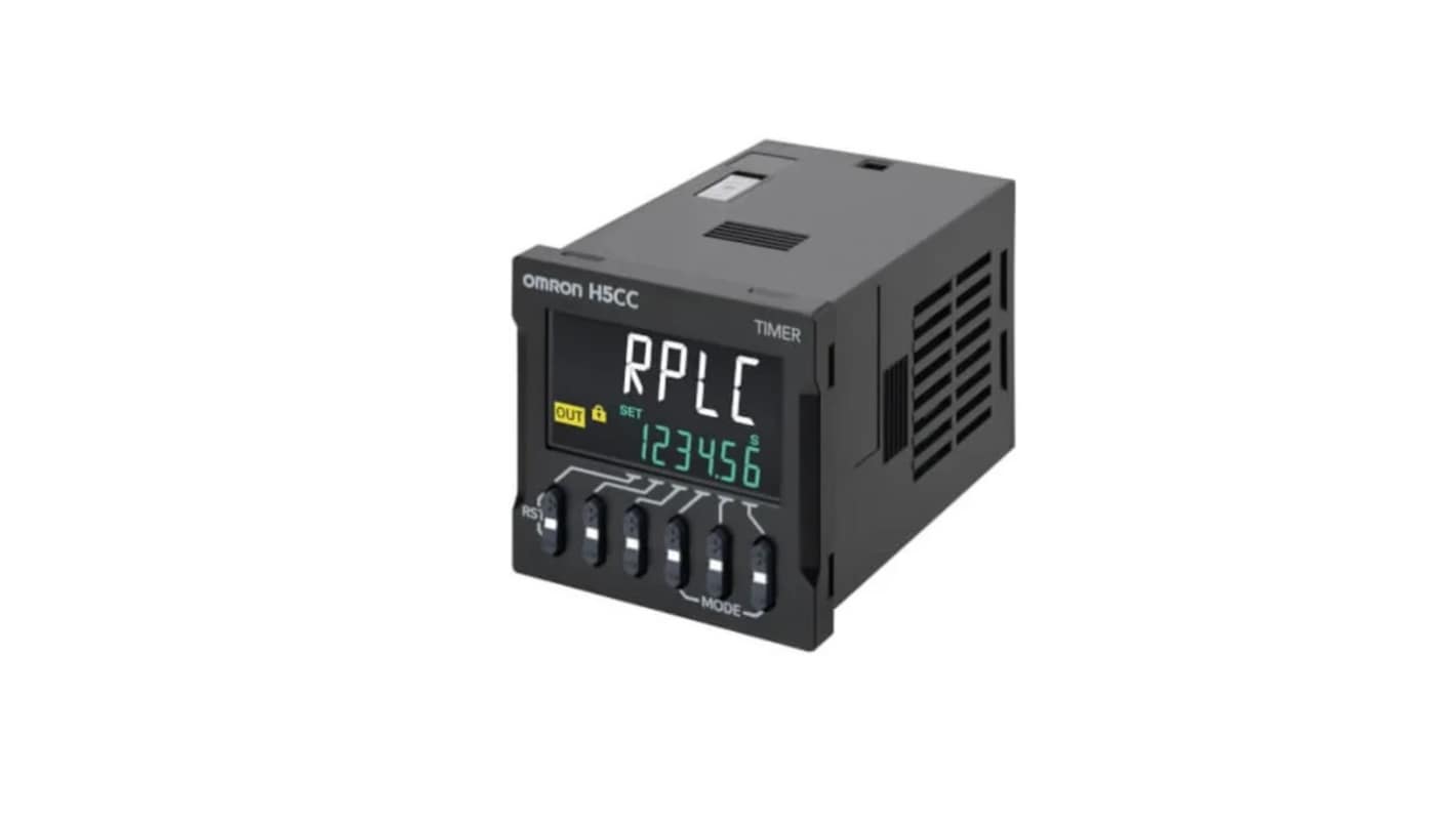 Omron Panel Mount Timer Relay, 12 → 24V dc, 8-Contact, 0.001s