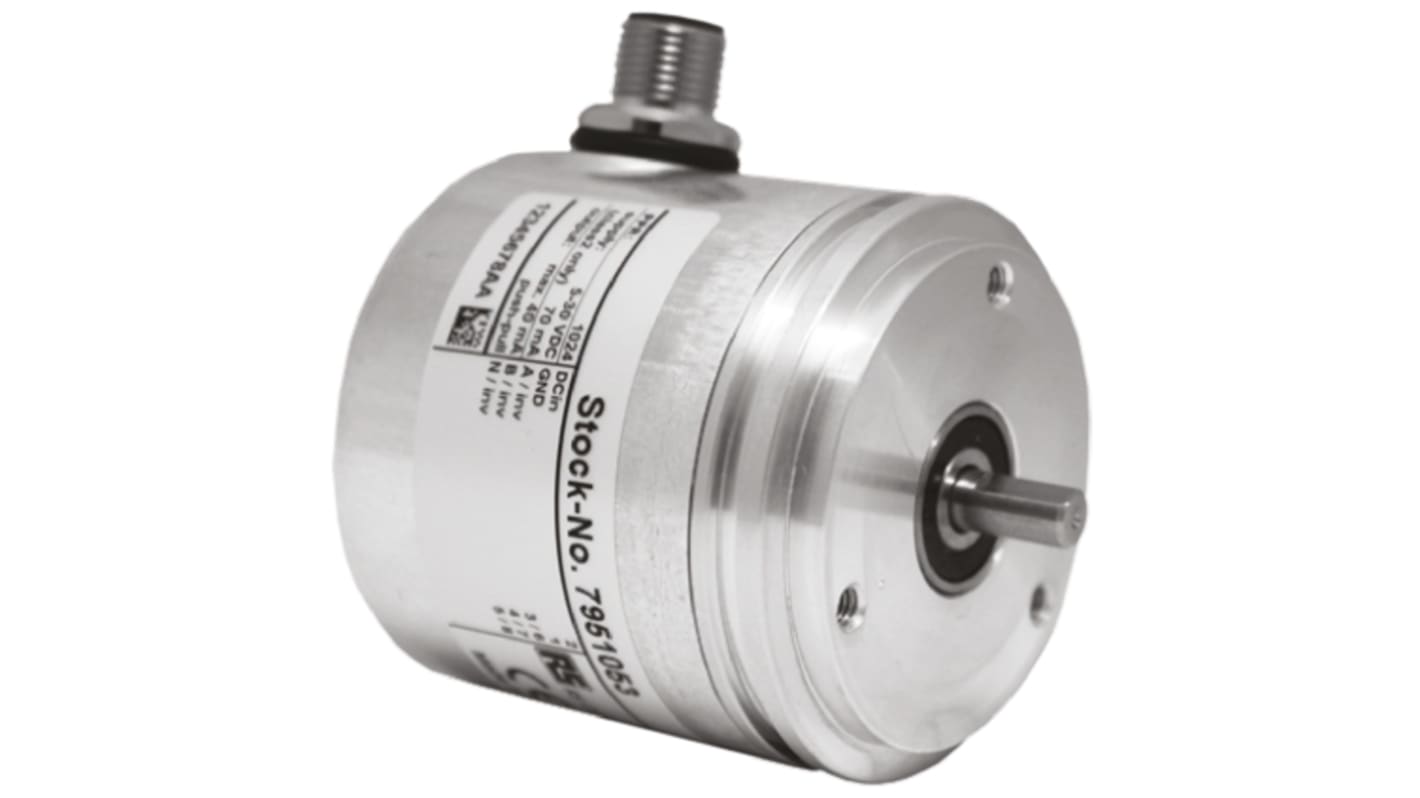 RS PRO Encoder Inkremental 200/U, 10000U/min, 5 → 30 V dc, Gegentakt invertiert Vollwelle mit Ø 6mm Schaft