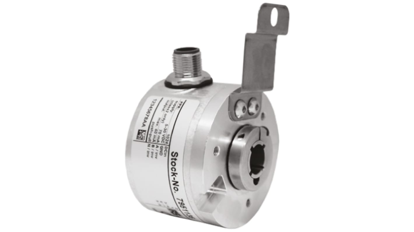 RS PRO Incremental Incremental Encoder, 200 ppr, HTL Inverted Signal, Hollow Type, 12mm Shaft