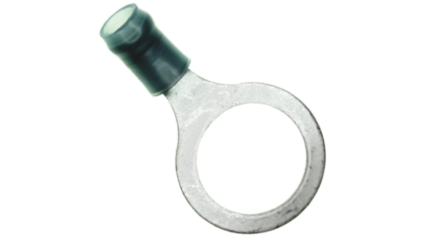 TE Connectivity, PIDG Insulated Ring Terminal, M12 (1/2) Stud Size, 1mm² to 2.6mm² Wire Size, Blue