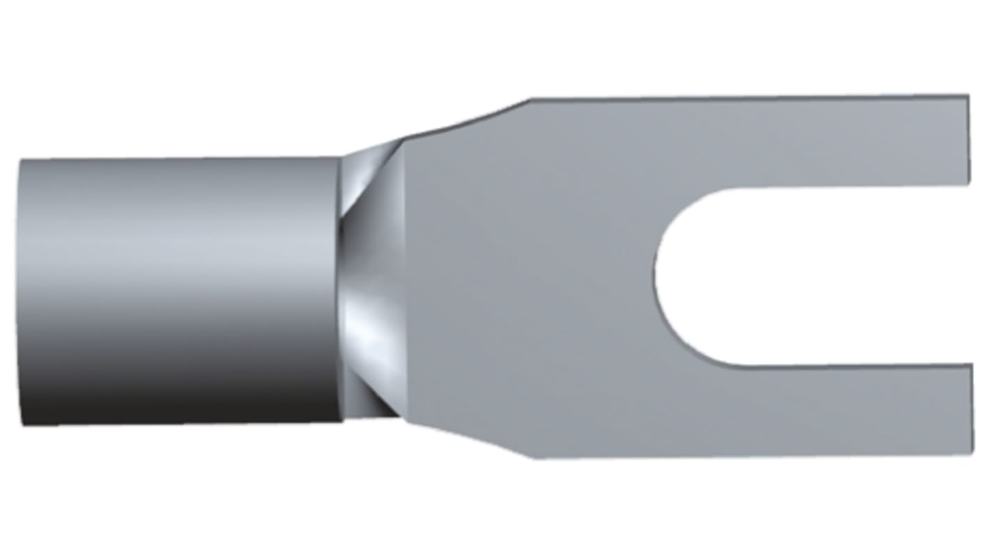 TE Connectivity Solistrand Unisoliert Gabelkabelschuh B. 8mm, min. 2.6mm², max. 6.6mm² 12AWG 10AWG, Nicht ummantelt