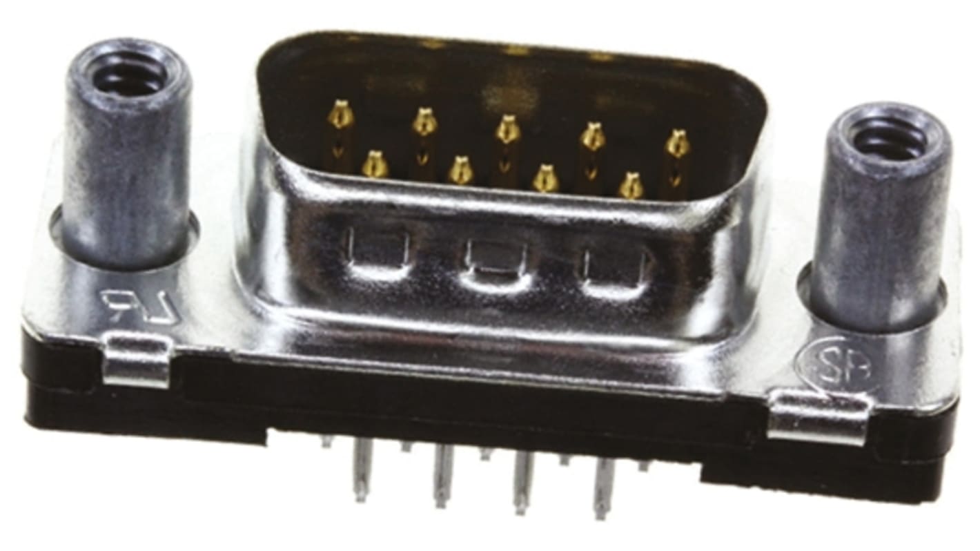 TE Connectivity Amplimite HD-20 9 Way Through Hole D-sub Connector Plug, 2.743mm Pitch, with 4-40 UNC, Female Screw Lock