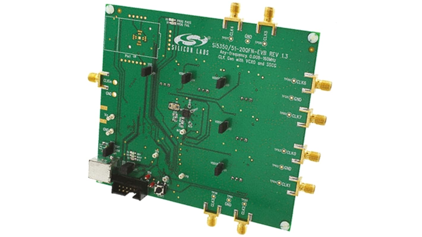 Skyworks Solutions Inc 时钟生成器评估测试板, Si5350, Si5351芯片