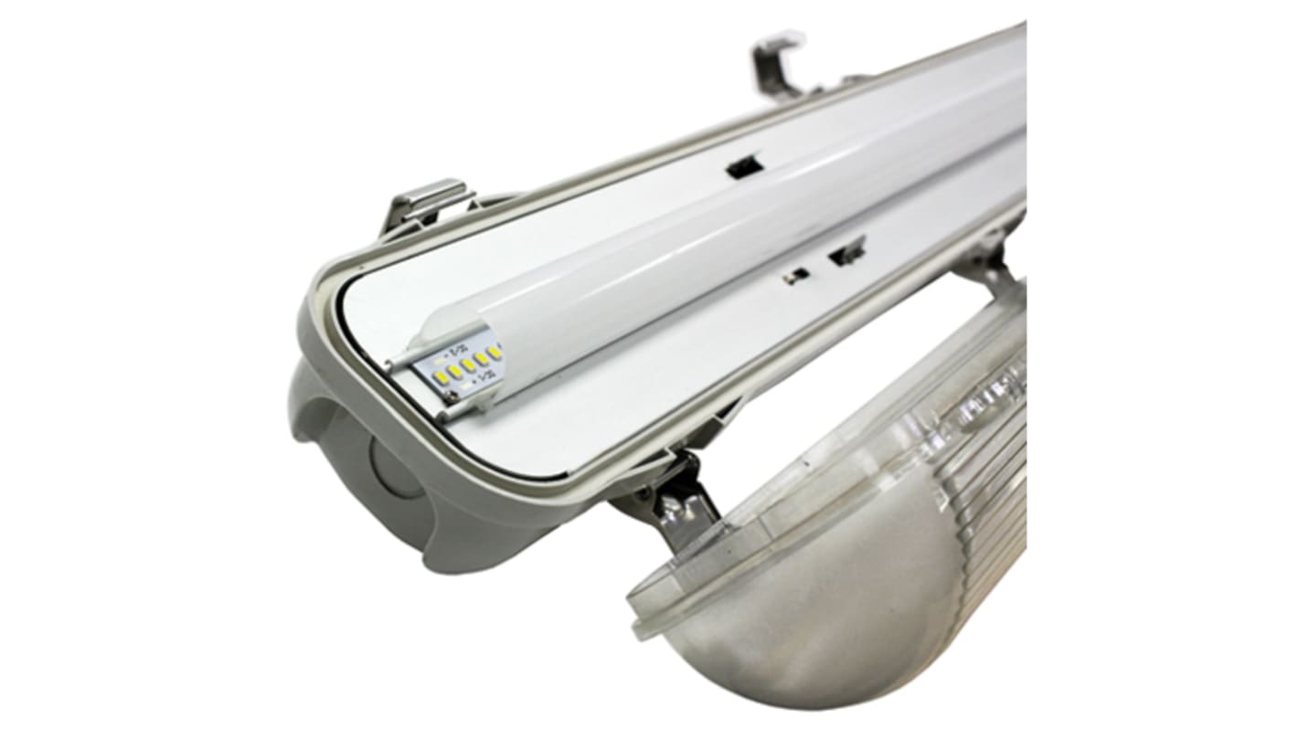 RS PRO 24 W LED Anticorrosive Light Fitting Batten, 1 Lamp, Anti-corrosive, 1.27 m Long, IP65