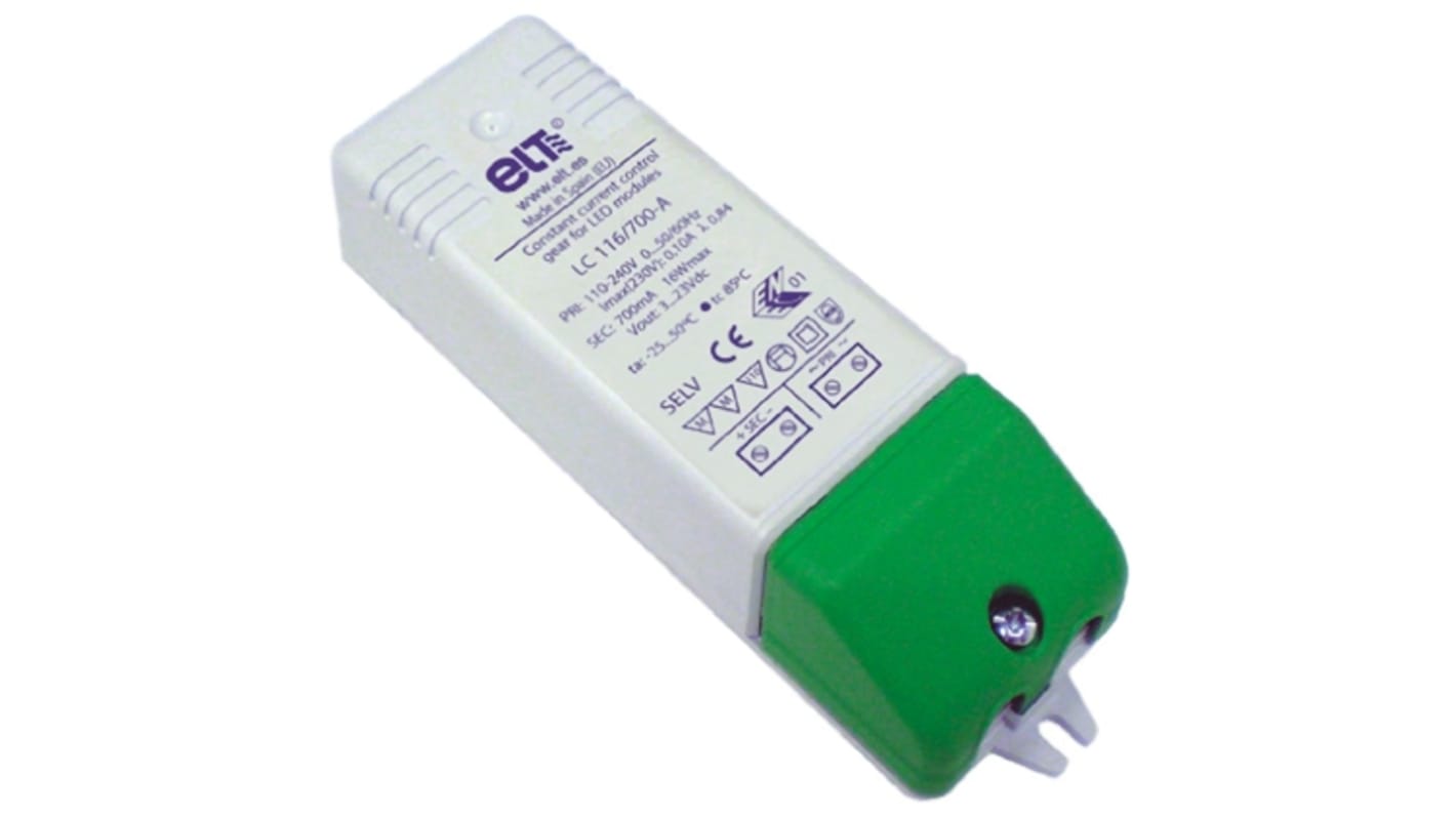 Driver LED ELT, 16W, IN 99 → 264V, OUT 12 → 46V, 350mA