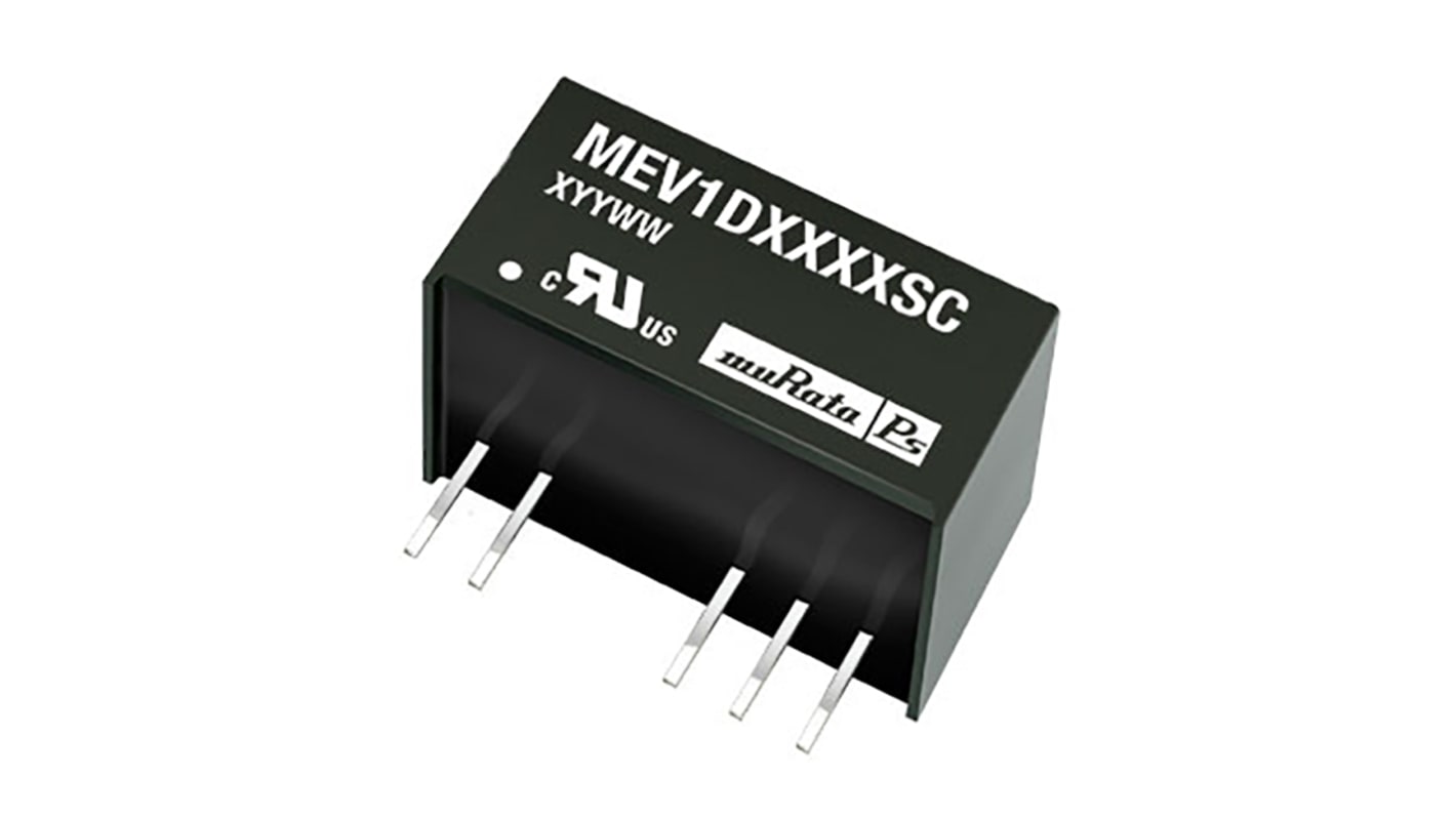 Murata Power Solutions MEV1 Isolated DC-DC Converter, ±12V dc/ ±42mA Output, 10.8 → 13.2 V dc Input, 1W, Through
