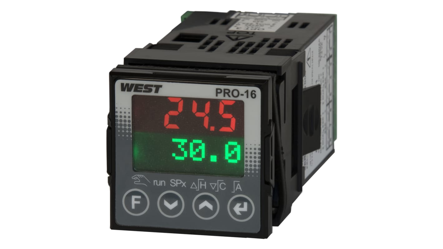 West Instruments KS20 PID Temperature Controller, 48 x 48mm, 6 Output Relay, 100 → 240 V ac Supply Voltage