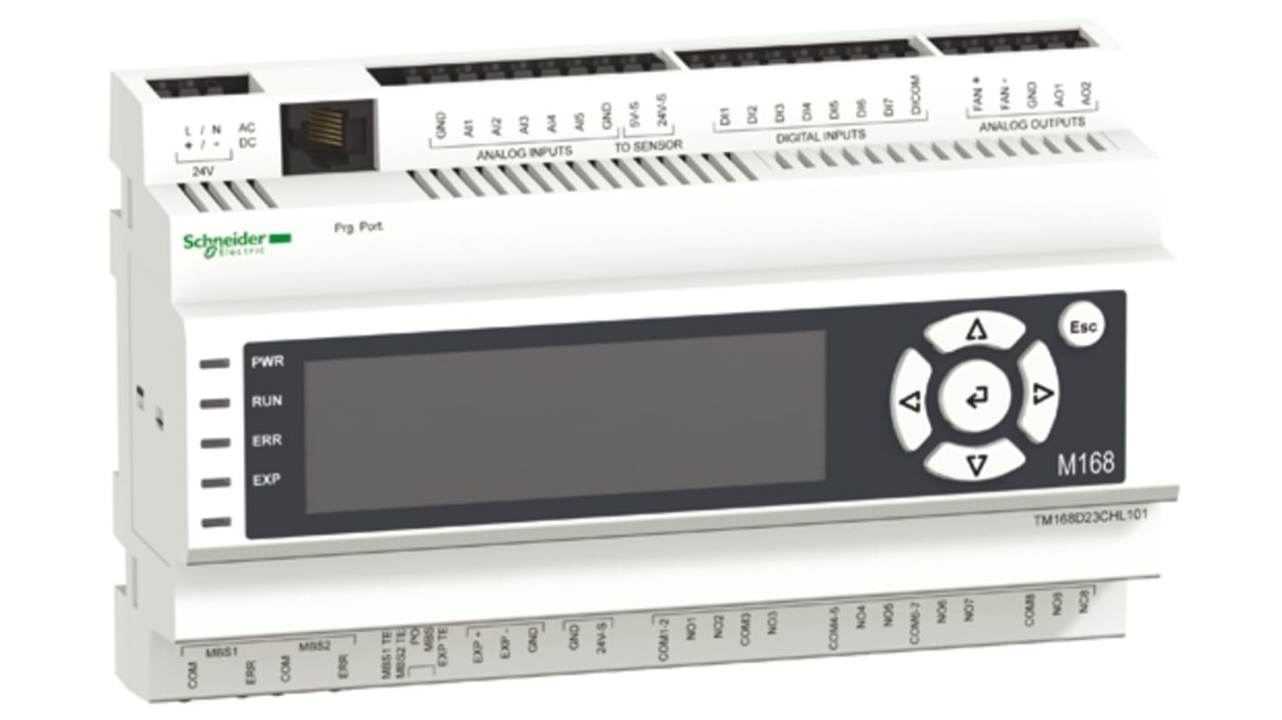 Schneider Electric TM168D Series PLC CPU for Use with Small Chillers, Analogue, Discrete, PWM Output, 5 (Analogue), 7