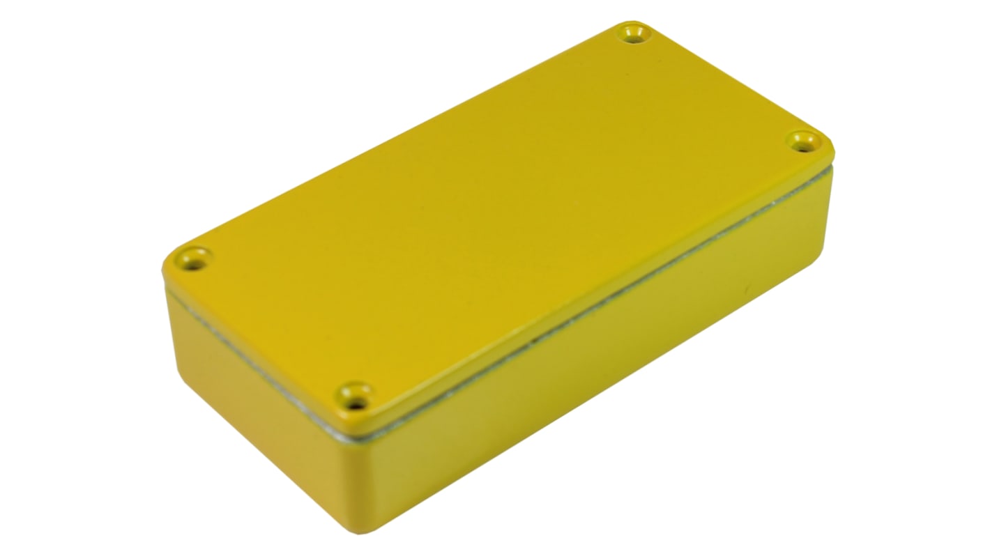 Contenitore CAMDENBOSS in Alluminio pressofuso 101 x 50 x 25mm, col. Giallo, IP54, schermato
