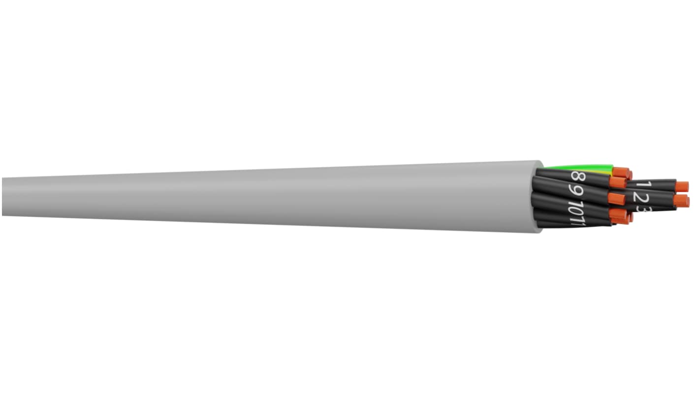 AXINDUS Harmoflex H05VV5-F Control Cable, 7 Cores, 1 mm², H05VV5F, Unscreened, 50m, Grey PVC, type TM5 Sheath, 17 AWG