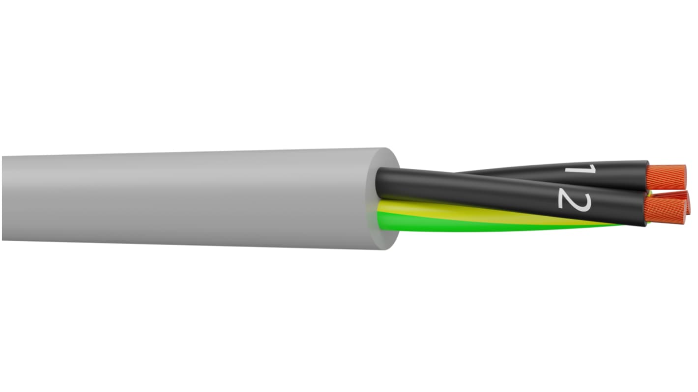 AXINDUS Harmoflex H05VV5-F Control Cable, 3 Cores, 0.75 mm², H05VV5F, Unscreened, 50m, Grey PVC, type TM5 Sheath, 18 AWG