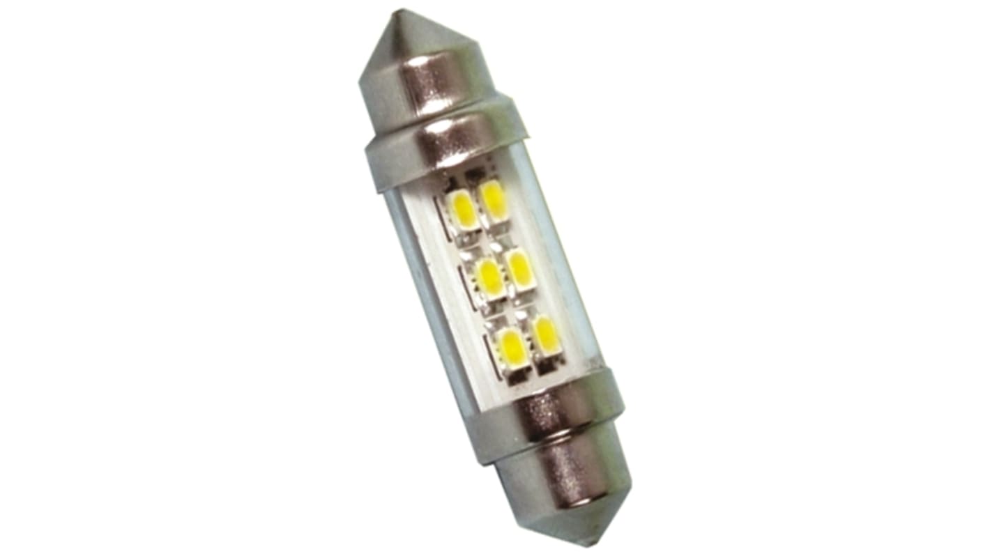 JKL Components LED汽车灯泡, 12 → 24 V, 白色, Φ10.7mm, 尖浪形