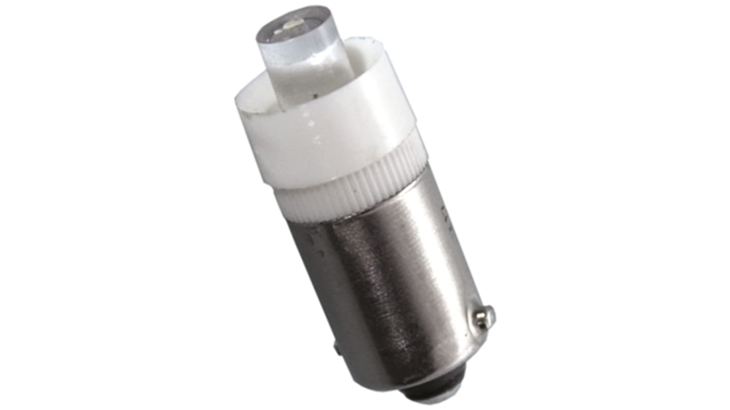 Lampada per indicatori JKL Components, lunga 25.8mm, Ø 9.6mm, 55V ca/cc, 1200mcd, Chip singolo con base BA9s, angolo di