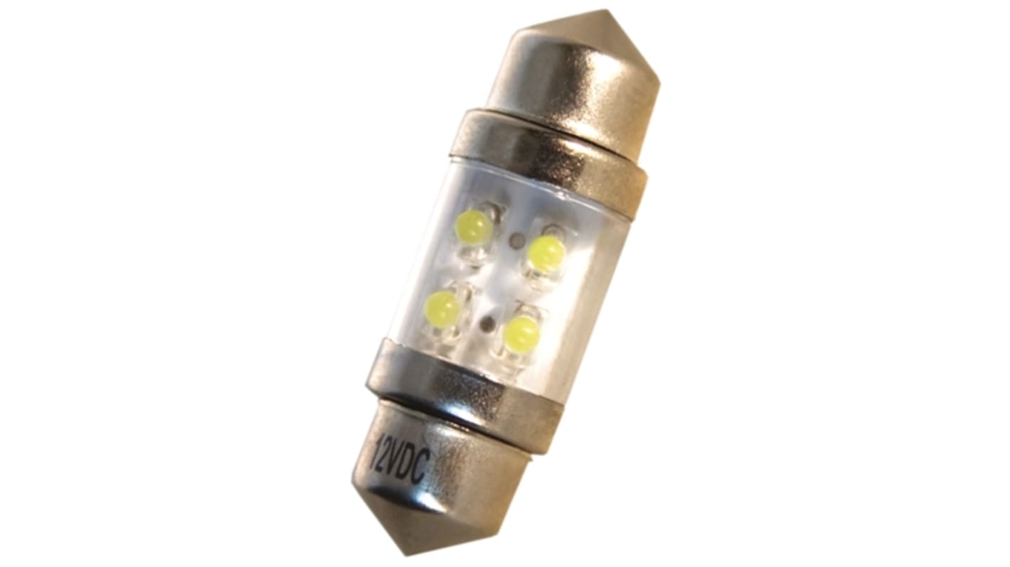 JKL Components LED汽车灯泡, 12 V 直流, 白色, Φ10.5mm, 尖浪形