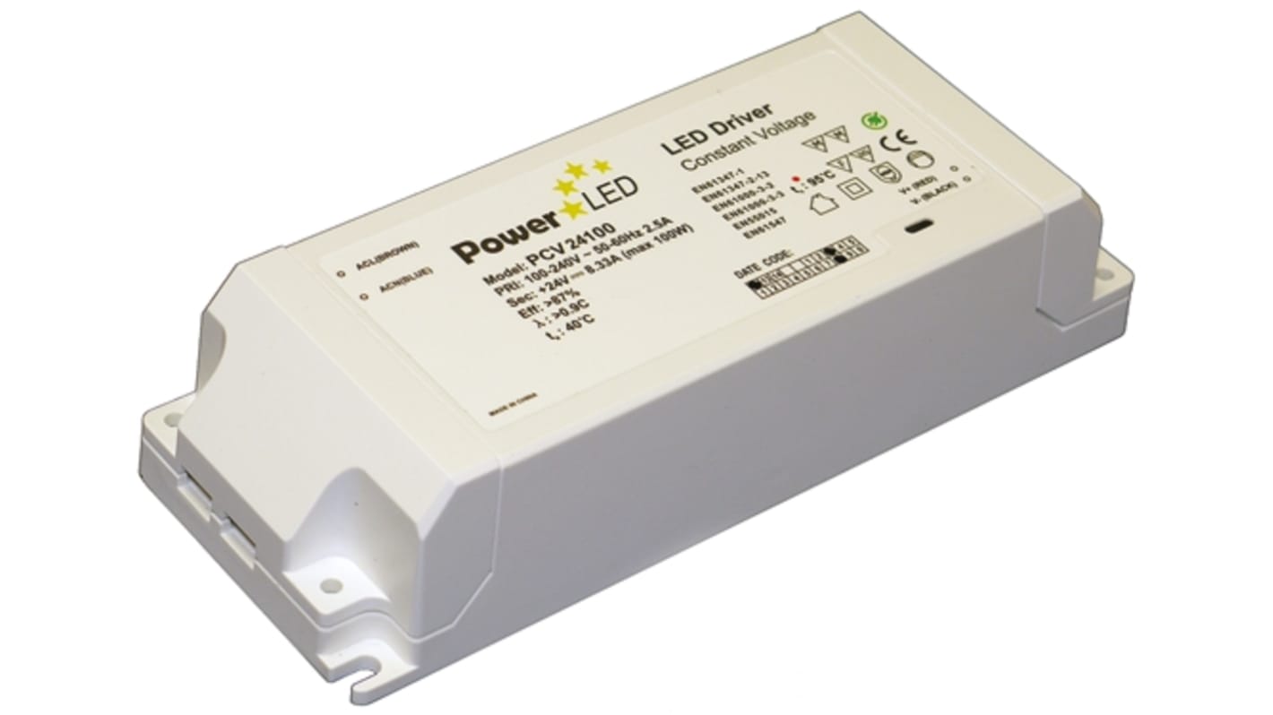 Driver LED PowerLED, 100W, IN 100 → 240 V ac, OUT 24V, 0 → 4.16A