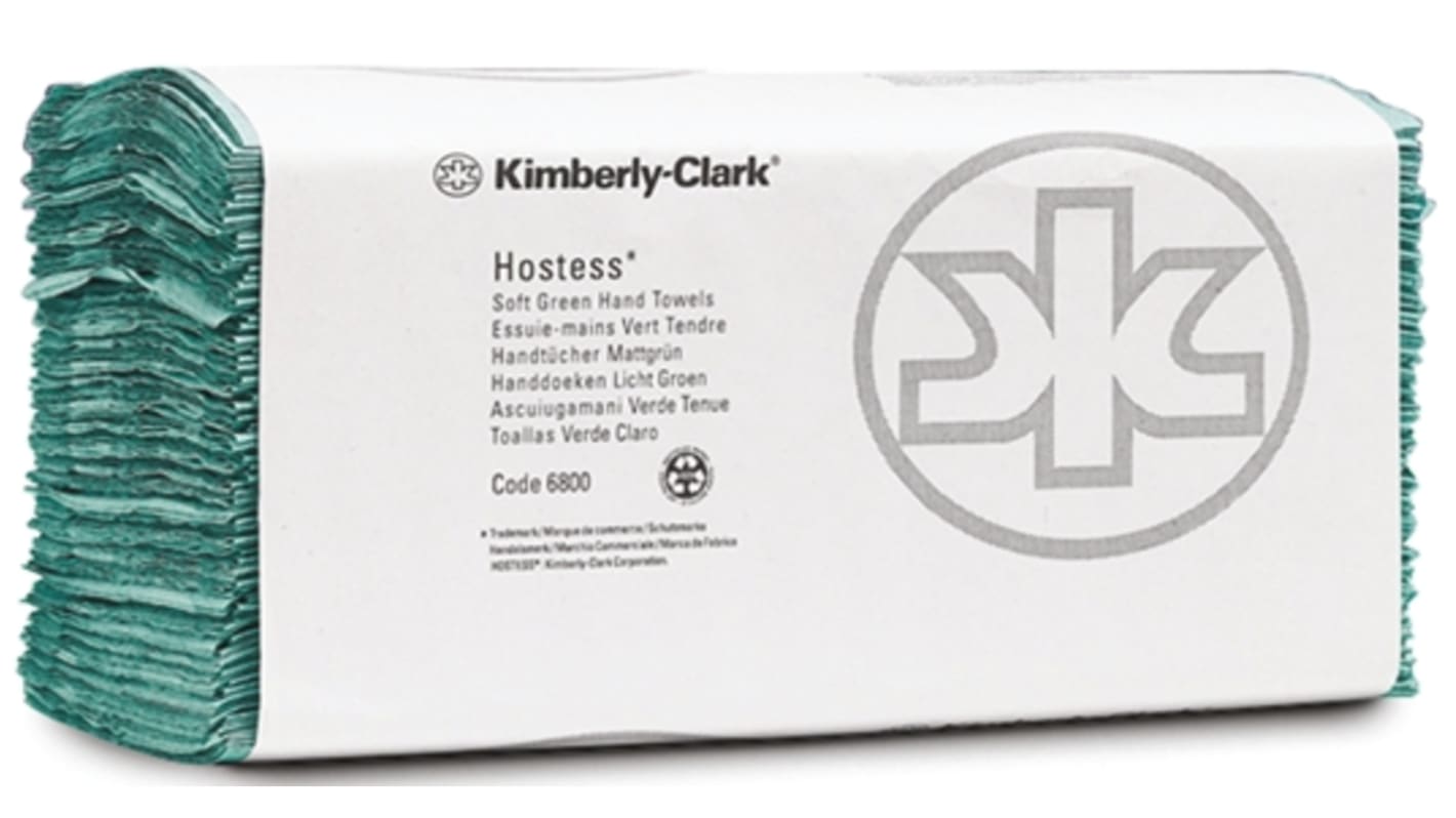 Kimberly Clark Hostess Folded, Interleaved Green Paper Towel, 240 x 240mm, 3600 Sheets