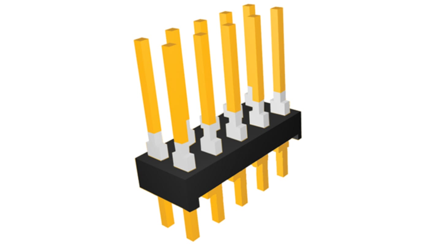 TE Connectivity AMPMODU MOD II Series Straight Through Hole PCB Header, 10 Contact(s), 2.54mm Pitch, 2 Row(s),