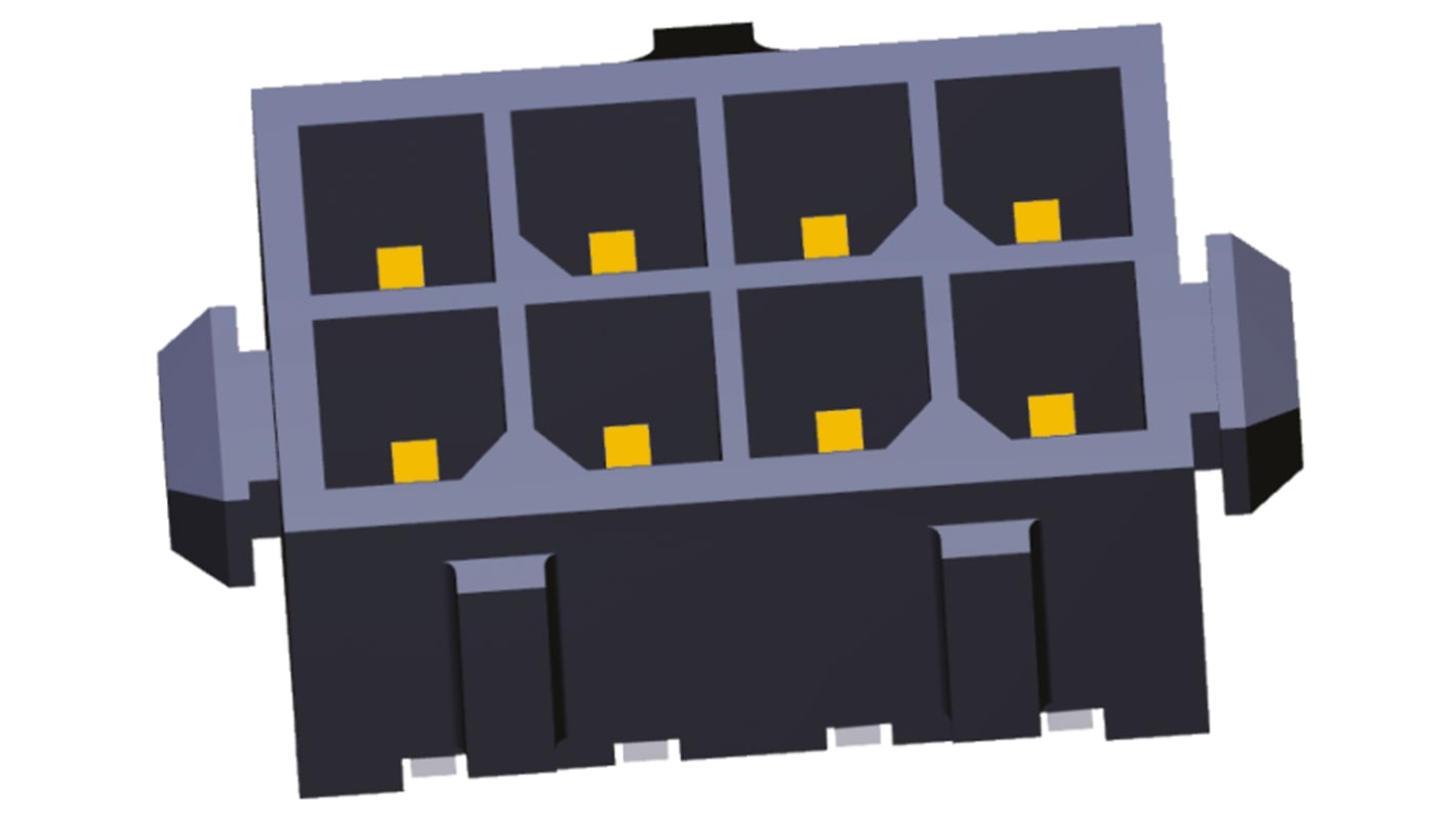 TE Connectivity Micro MATE-N-LOK Series Straight Through Hole PCB Header, 8 Contact(s), 3.0mm Pitch, 2 Row(s), Shrouded