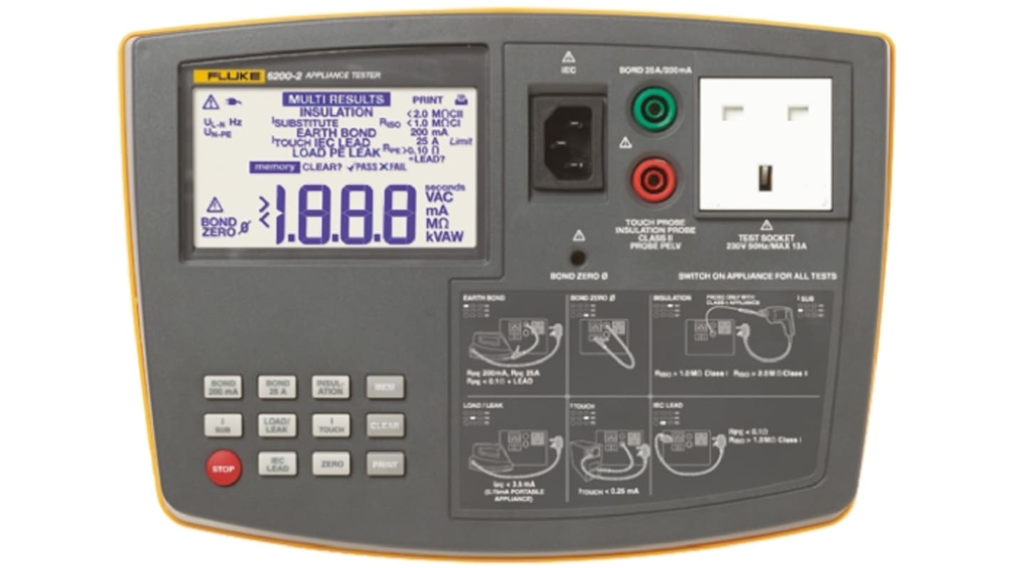 Fluke 6200 PAT Tester, Class I, Class II Test Type With UKAS Calibration