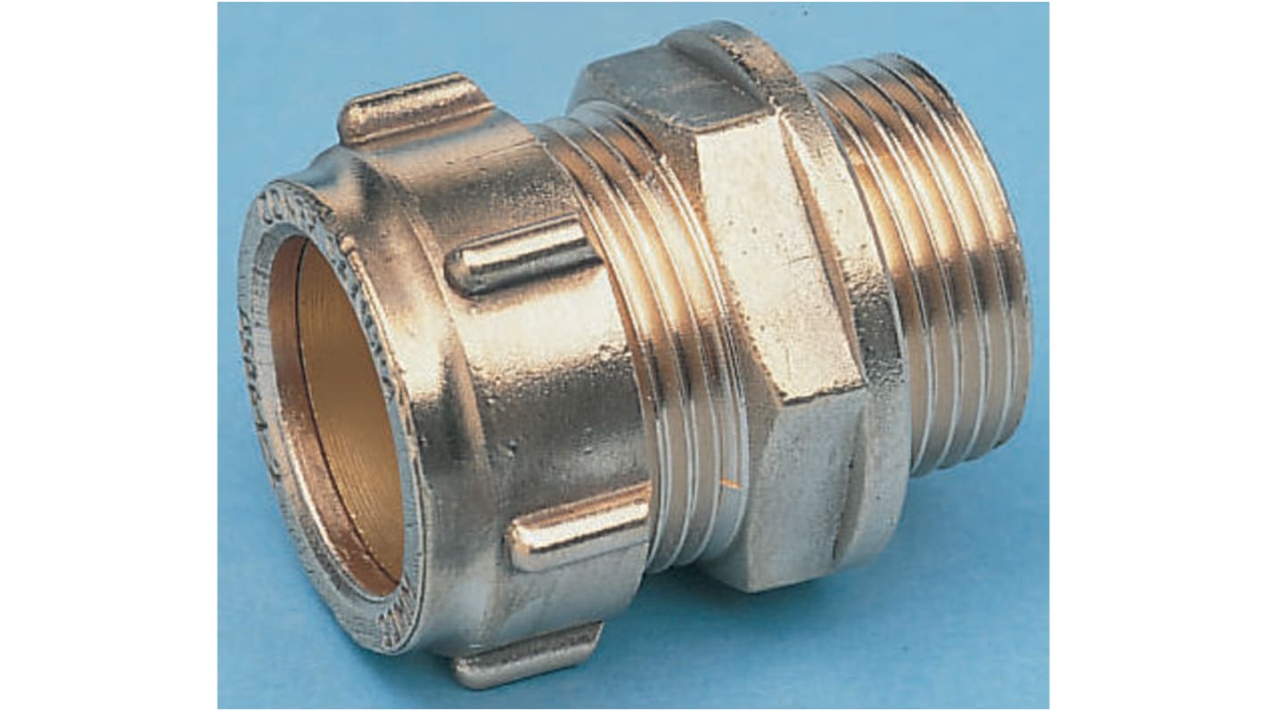 RS PRO Brass Pipe Fitting, Straight Compression Coupler, Male 1/2in 10mm