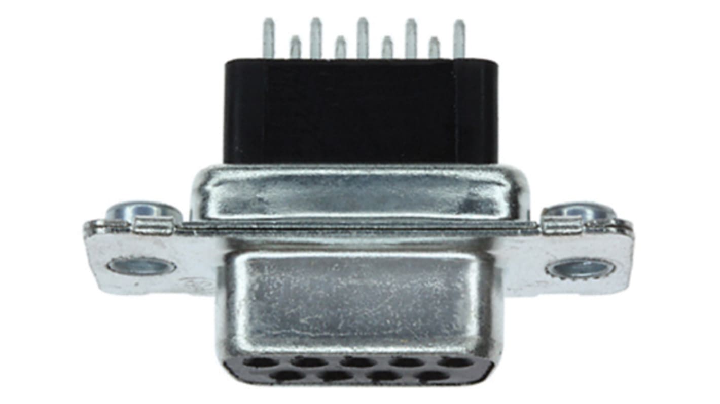 TE Connectivity Amplimite HD-20 9 Way Through Hole PCB D-sub Connector Socket, 2.74mm Pitch, with 4-40 UNC Clinch Nuts