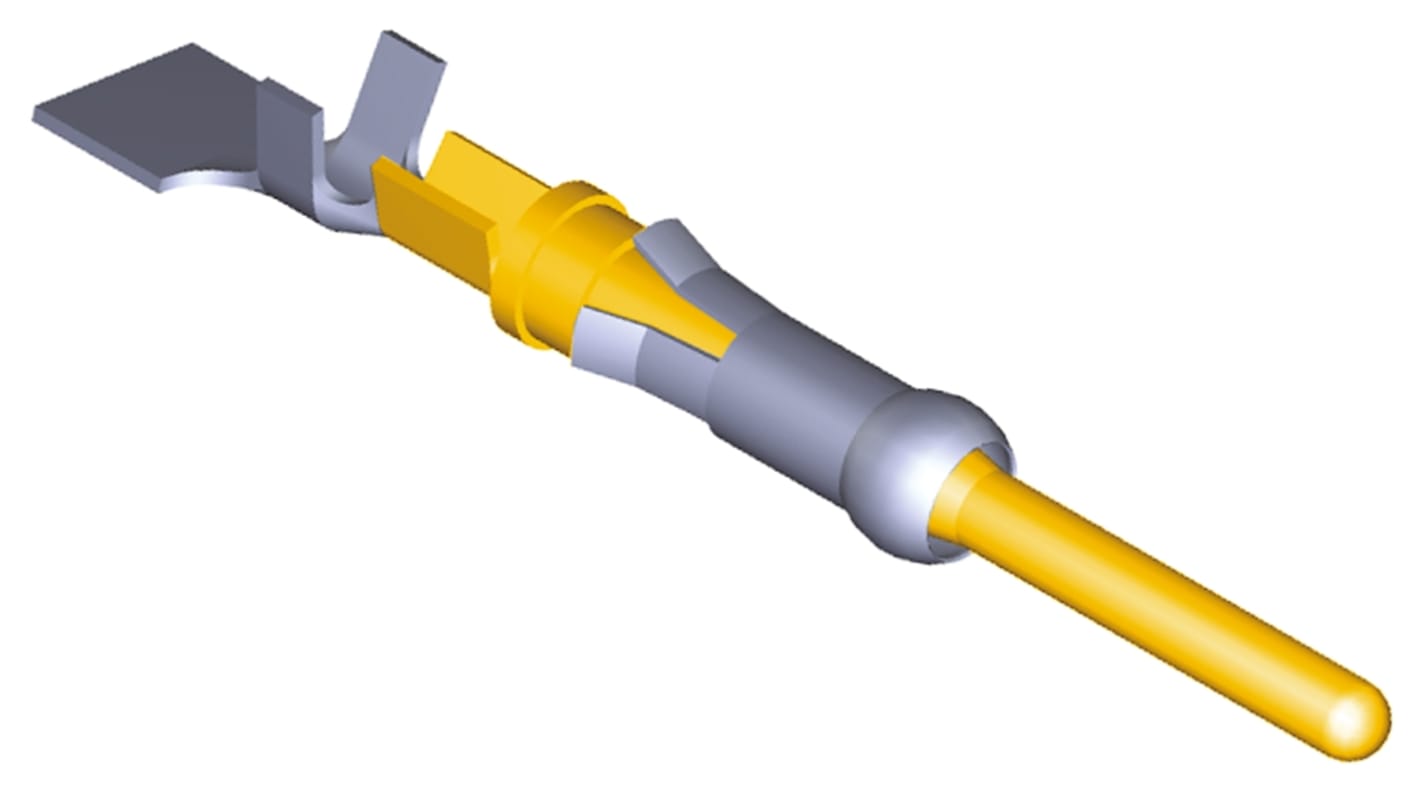 TE Connectivity Type III+ Series Male Crimp Terminal, 24AWG Min, 20AWG Max