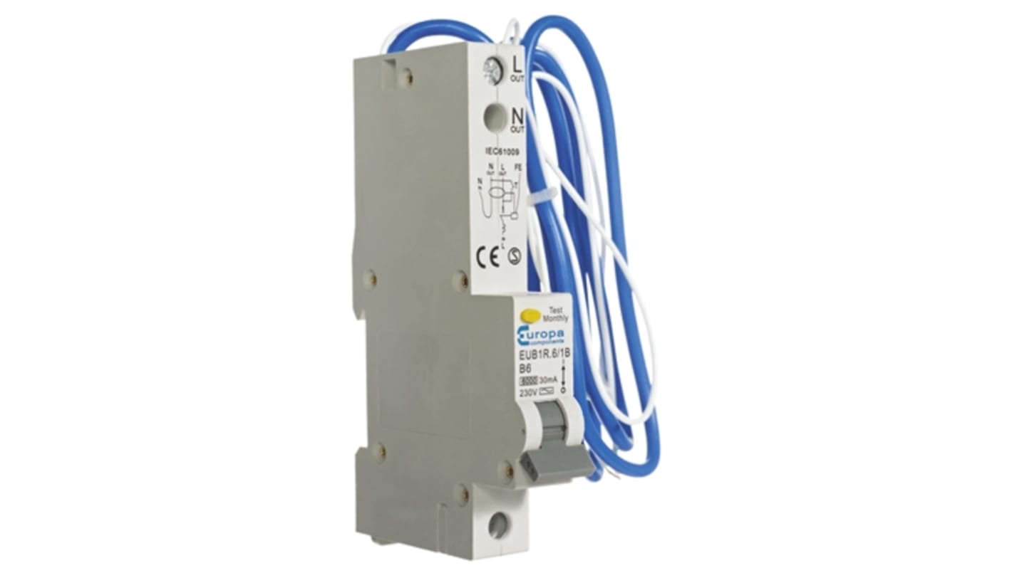 Europa RCBO, 40A Current Rating, 1P Poles, Type B