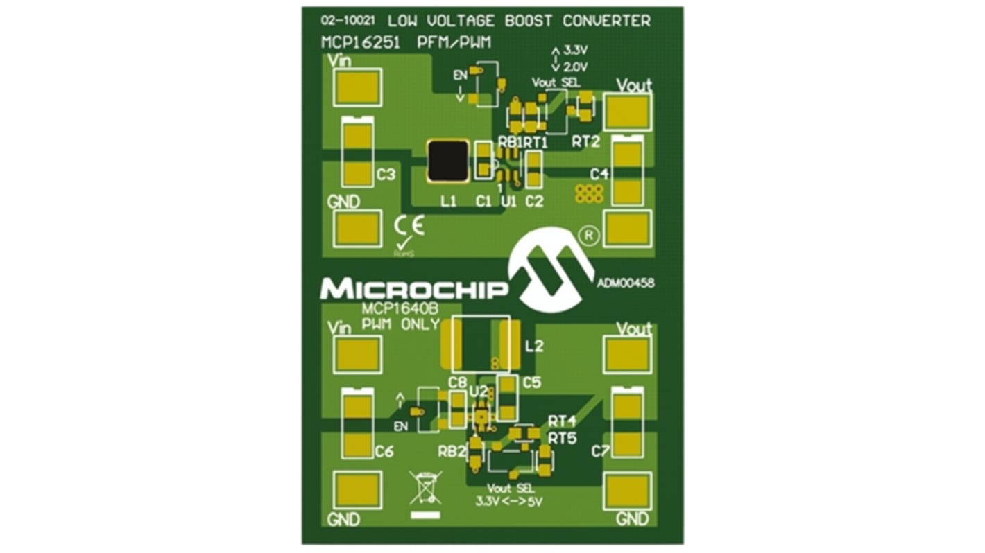 Microchip MCP16251, MCP1640B Entwicklungsbausatz Spannungsregler Aufwärtswandler