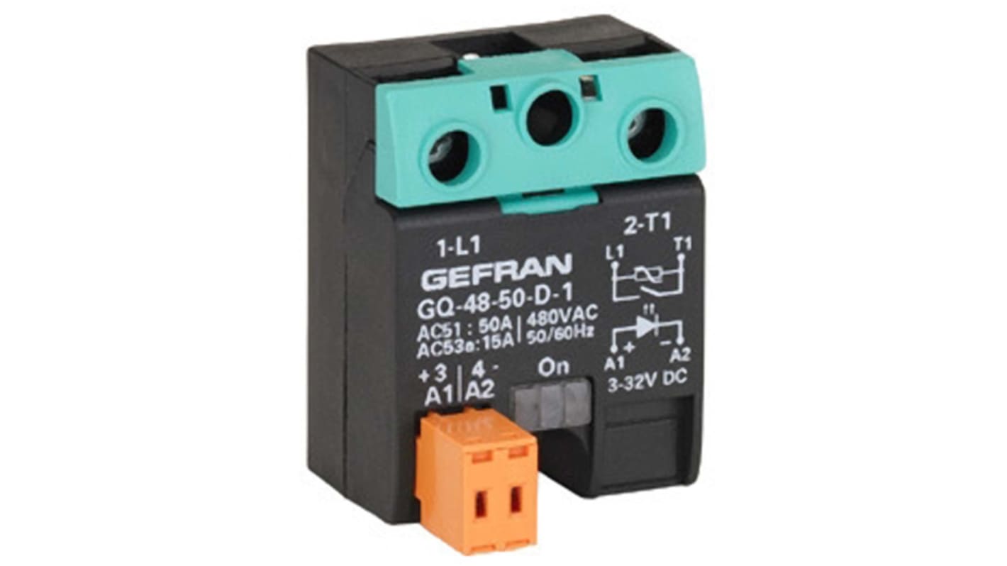 Gefran GQ Series Solid State Relay, 50 A Load, Surface Mount, 230 V ac Load, 260V ac/dc Control