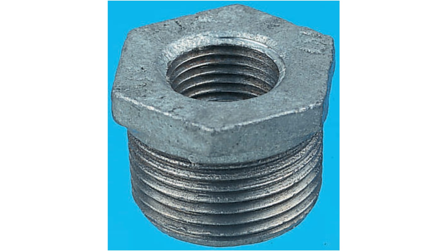 Hexagon bush,3/4in BSPT M x 1/4in BSPT F