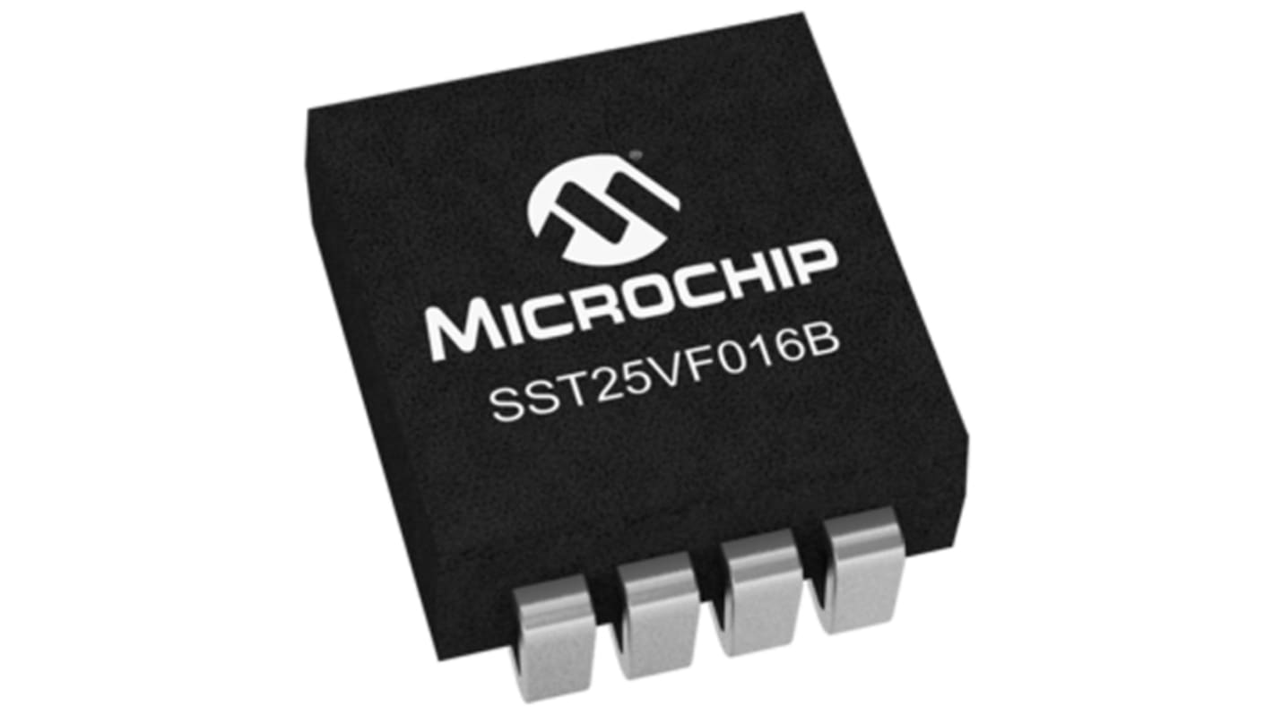 Microchip SST25 Flash-Speicher 16MBit, 2M x 8 bit, SPI, 8ns, SOIC, 8-Pin, 2,7 V bis 3,6 V