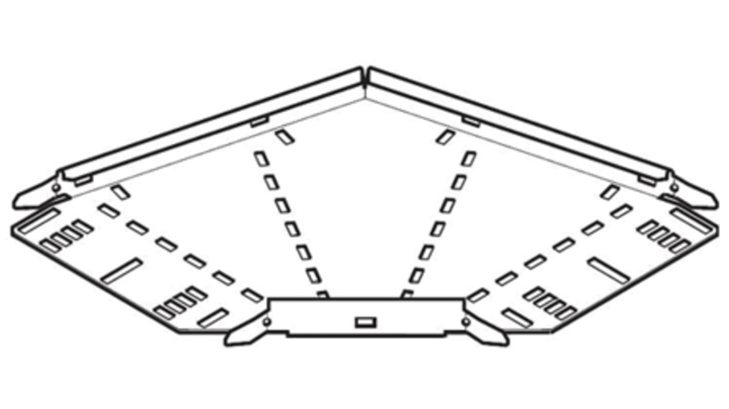 Legrand Medium Duty 90° Flat Bend Pre-Galvanised Steel Cable Tray Accessory, 150 mm Width, 25mm Depth