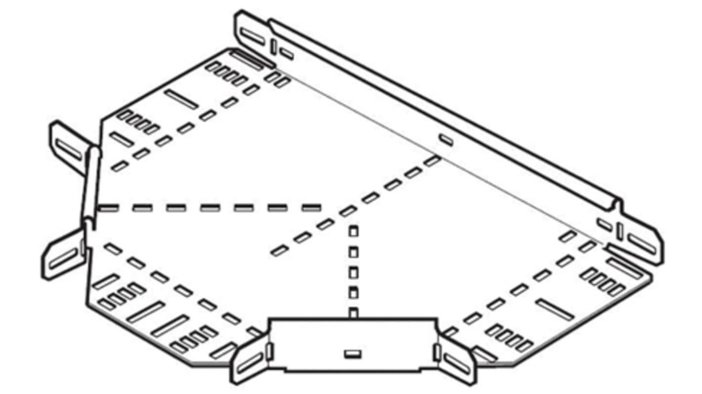 Legrand Heavy Duty 90° Flat Bend Hot Dip Galvanised Steel Cable Tray Accessory, 100 mm Width, 50mm Depth