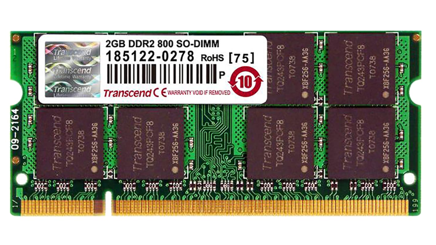 Transcend 2 GB DDR2 Laptop RAM, 800MHz, SODIMM, 1.8V