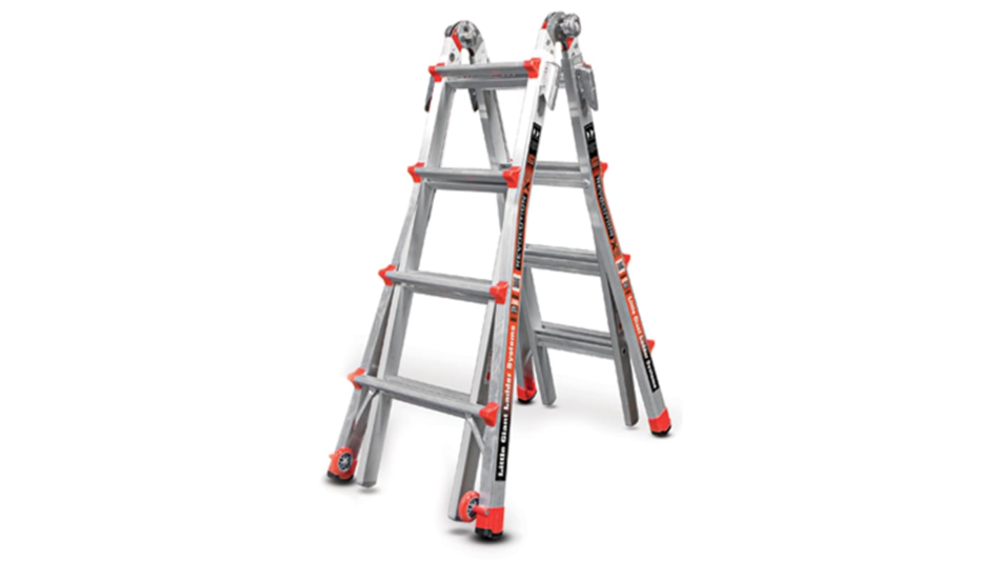 RS PRO Aluminium 4 steps Step Ladder, 2.13m open length