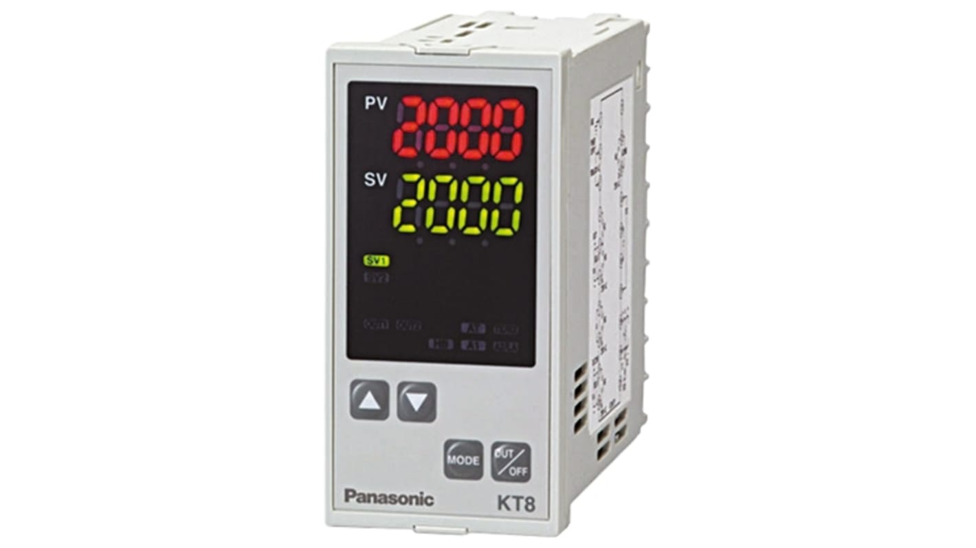 Panasonic KT7 PID Temperature Controller, 48 x 96mm, 1 Output Relay, 100 → 240 V ac Supply Voltage