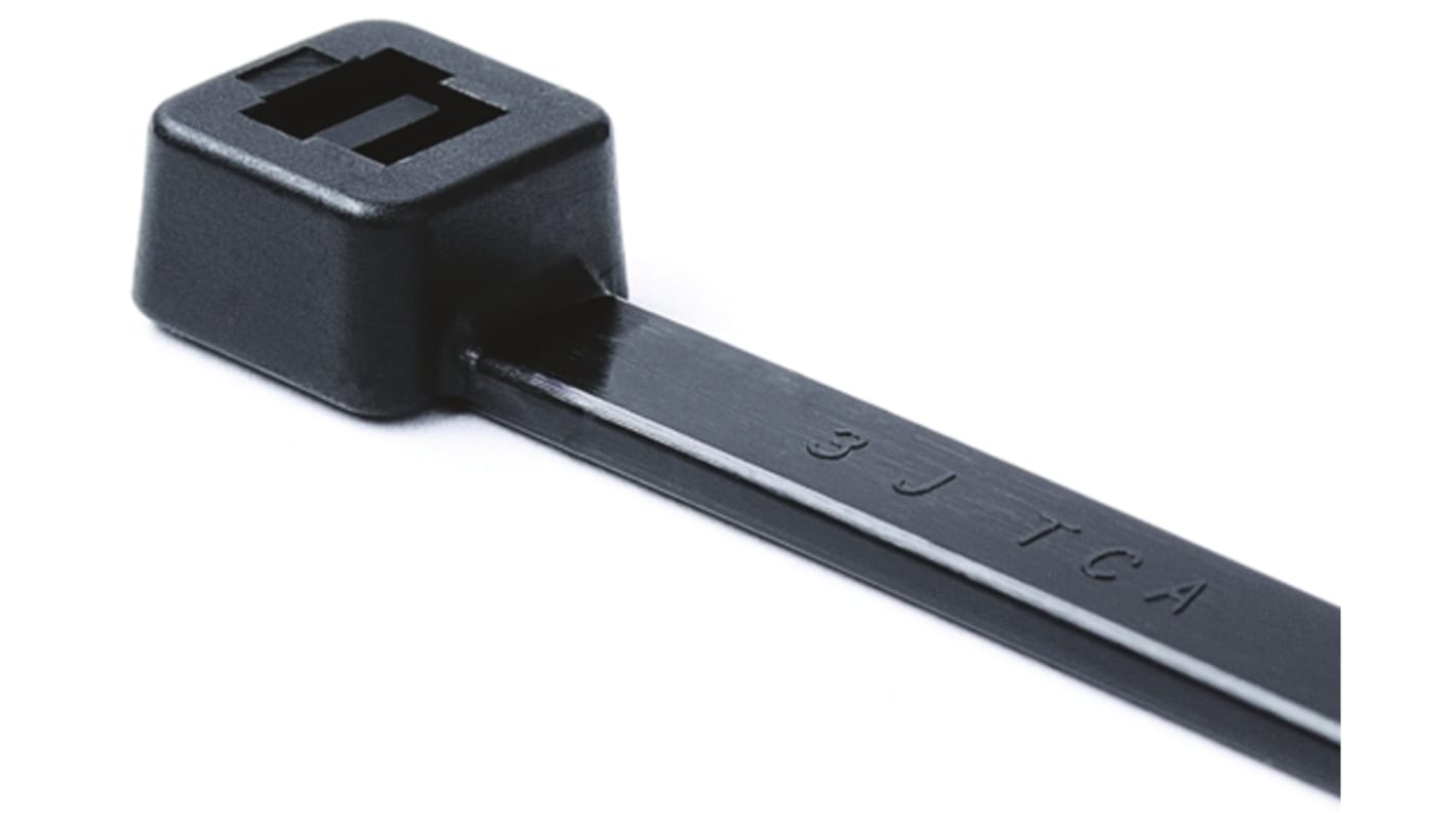 HellermannTyton Cable Tie, 203mm x 4.7 mm, Black Polyamide, Pk-100