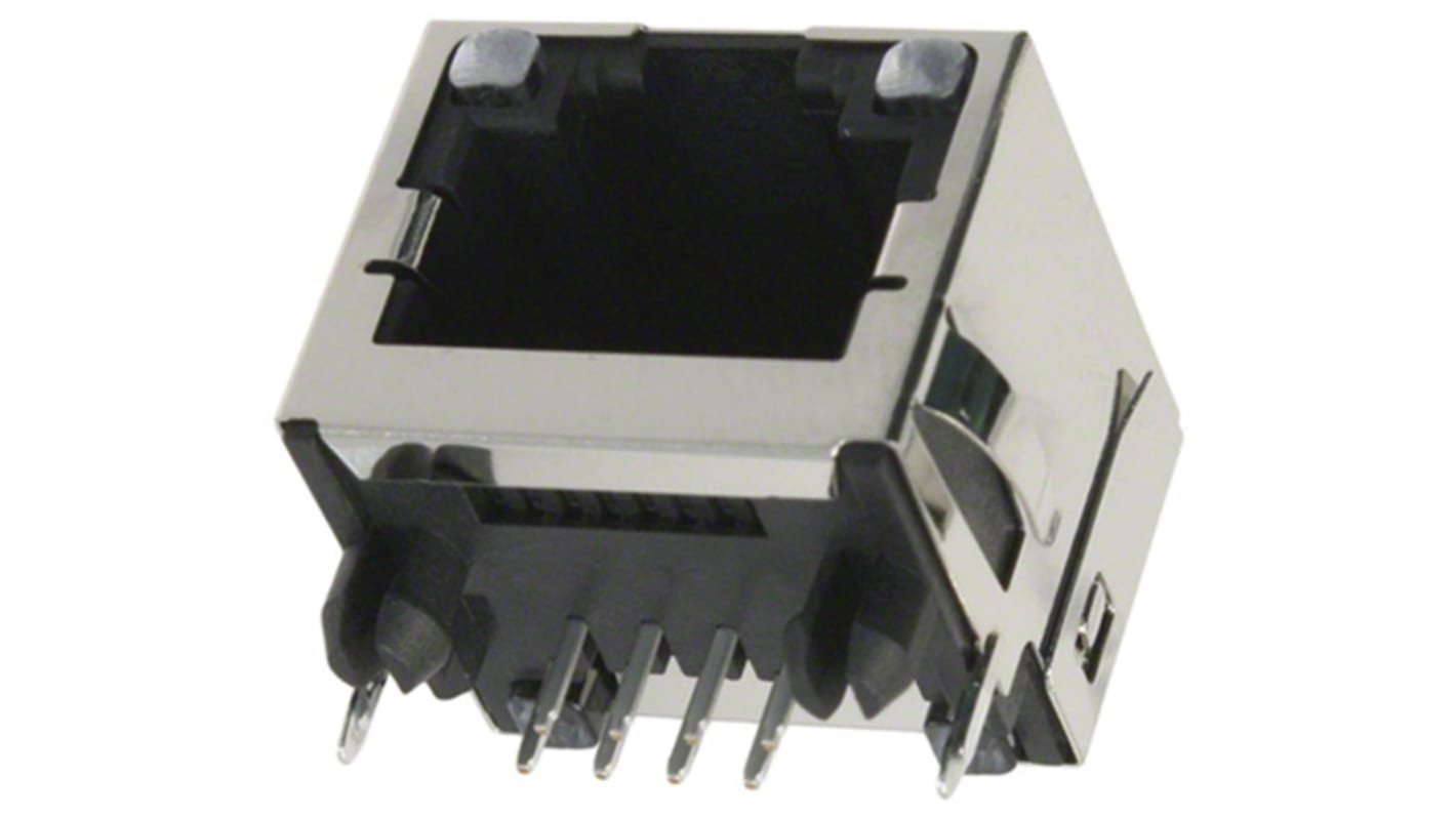 Molex 43860 Series Female RJ45 Connector, Through Hole, Cat3 Right Angle 8P8C -Way