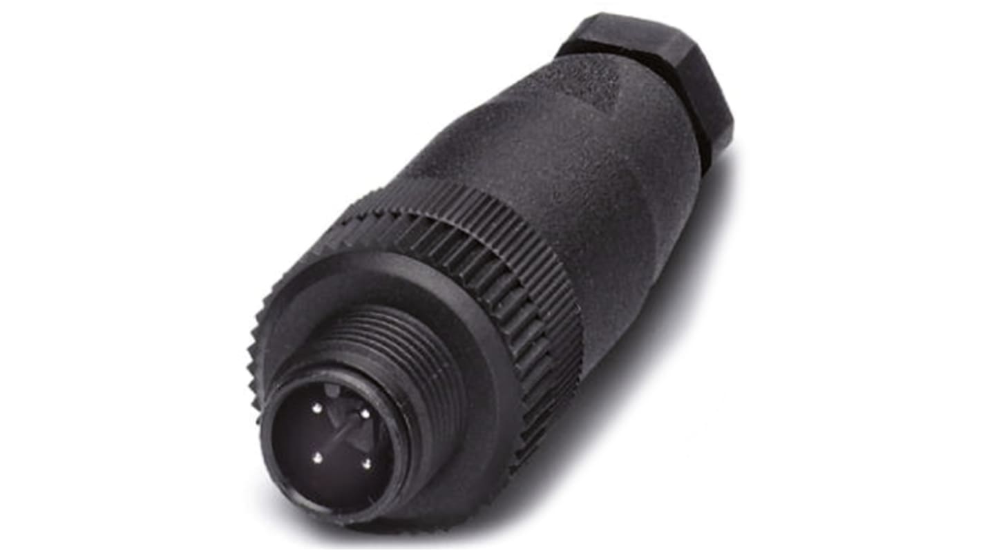 Phoenix Contact Circular Connector, 4 Contacts, Cable Mount, M12 Connector, Plug, Male, IP67, SACC Series