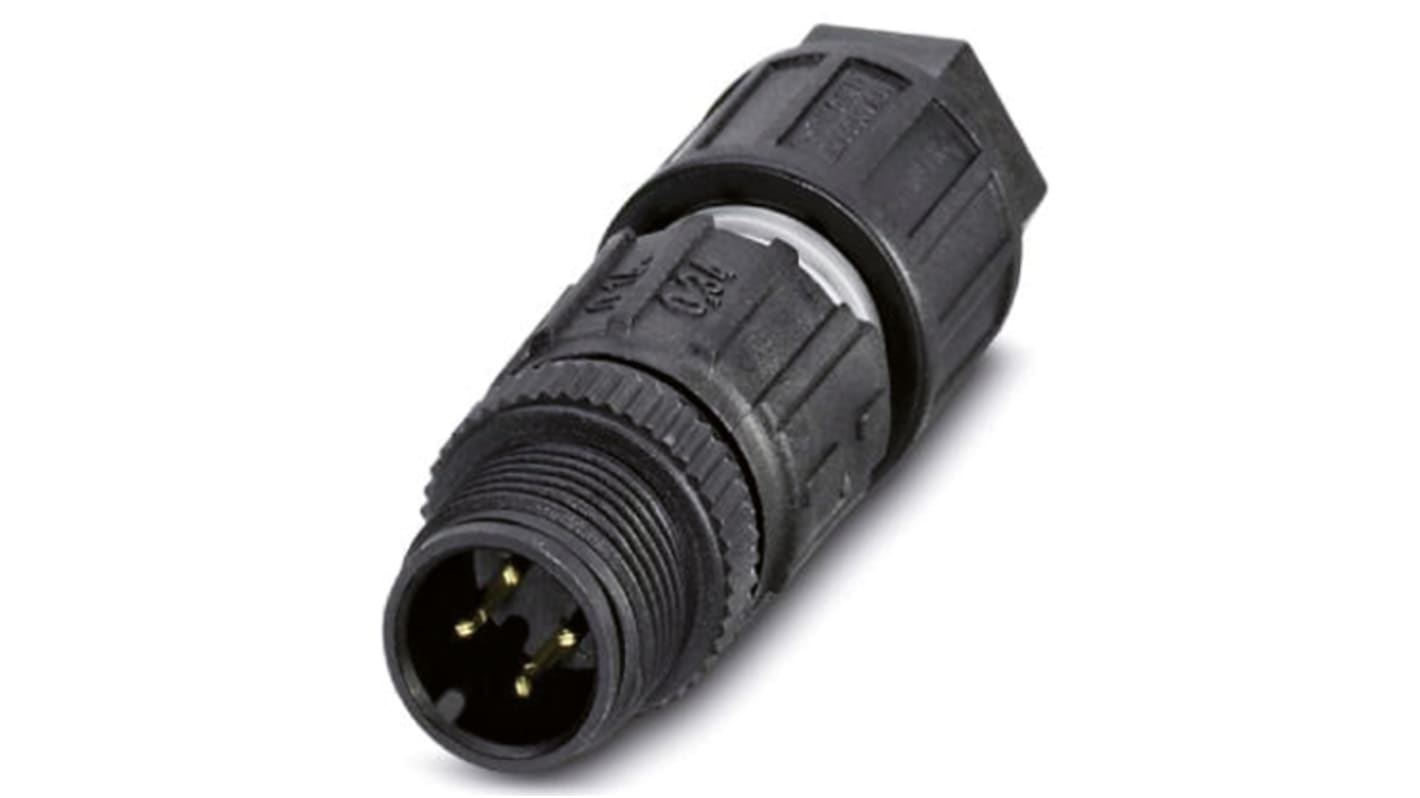 Phoenix Contact Circular Connector, 4 Contacts, Cable Mount, M12 Connector,  Plug, Male, IP65, IP67, SACC Series